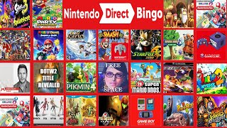 Nintendo Direct Predictions Bingo