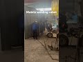 Worker operate Xiaomeng mobile welding robot#welding