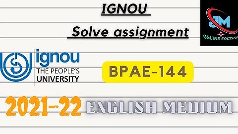 BPAE-144 // 2021-22 //solve assignment  (English medium)#ignou #ignouassignment #jm