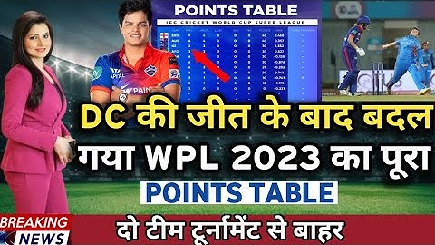 WPL 2023 DC की जीत के बाद बदल गया पूरा Points Table Mi vs Dc After Match Points Table