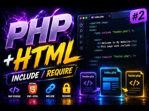 PHP Tutorial #2 — PHP Syntax, HTML & Include , Require