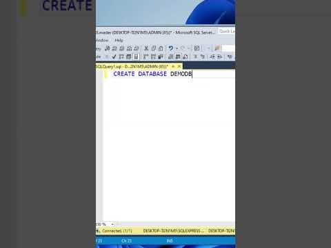 Create Database in Microsoft SQL SERVER #ytshorts #viral #viralvideo #database #mssql #microsoft