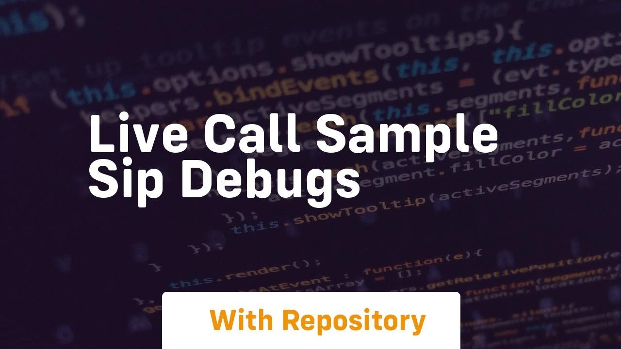 Live call sample sip debugs