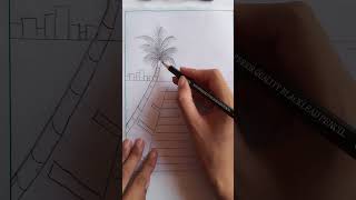 Sunset Cityscape Landscape Drawing Tutorial 🌅 | Creative Pencil Sketch Art