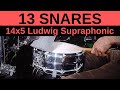 14x5 ludwig supraphonic 69 snare drum processed  raw comparison