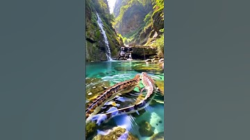 Epic Battle: Python vs. Crocodile in the Wild River#WildlifeBattle #PredatorVsPredator