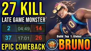 Comeback is Real!! 27 Kills Bruno Late Game Monster!! - Build Top 1 Global Bruno ~ MLBB screenshot 5