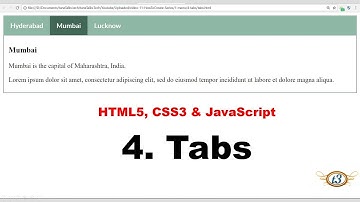 4. Horizontal Tabs | Menu | HowToCreate Series | HTML5, CSS3 & JavaScript