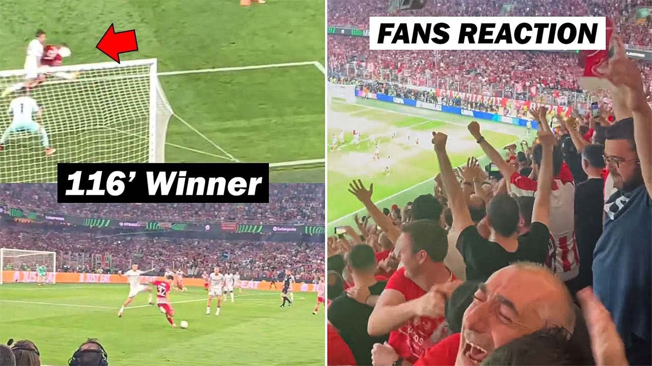 Olympiacos Fans Crazy Reactions to Ayoub El Kaabi 116' Goal vs Fiorentina