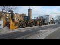 Snow Removal Road Work with a Big Loader, Motor Graders, Dump Trucks, and a Holder tractor (Cool!!)