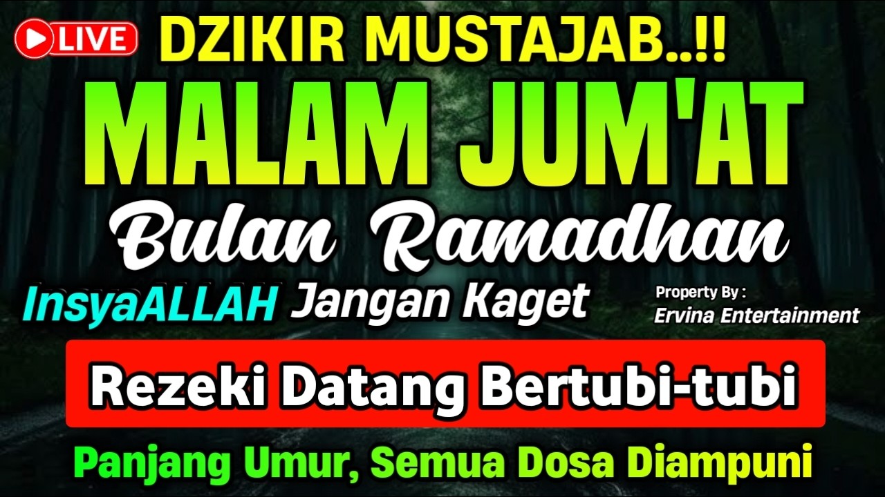 DZIKIR MALAM JUM'AT MUSTAJAB.! Pengampunan Dosa, insyaAllah Rezekimu Mengalir Deras | DZIKIR MALAM