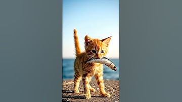 ChatGPT vs MidJourney: Cat vs Seagull in an EPIC Battle for the Fish! 🐟🔥 AI Showdown #Shorts