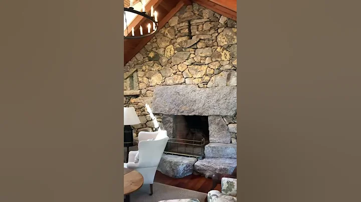 Sneak peak at the Lew French stone fireplace