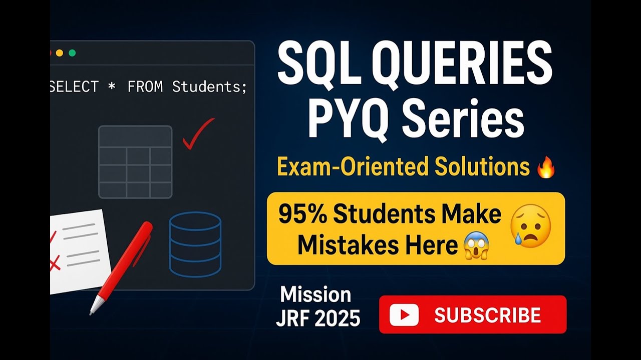 SQL Queries PYQ | Most Repeated Questions in DBMS |Exam-Oriented ...