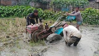 power tiller accident in land deep mud by tos vlog 47 by The Tos vlogs 445 views 2 years ago 2 minutes, 43 seconds