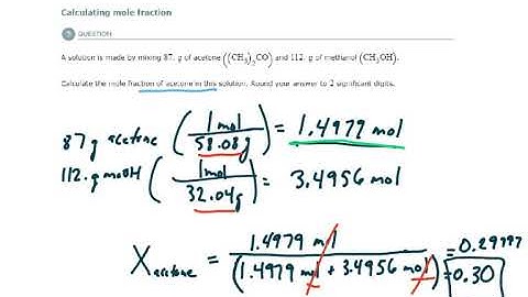 ALEKS - Calculating mole fraction (Example 2)