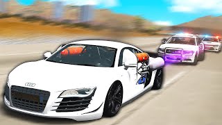 USING ROCKETS TO ESCAPE POLICE - BeamNG Drive Crashes (Police Chase)