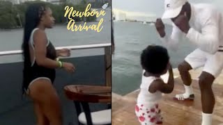 NBA Youngboy & Yaya's Son KJ Tries Boxing Grandad Floyd On Their Yacht! 🥊