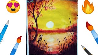 beginners sunset watercolor