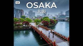 Osaka Japan - Rainy City Walk Midorisbashi Area 4K