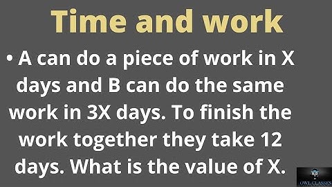 A can do a piece of work in X days and B can do the same work in 3X days. To finish the work....