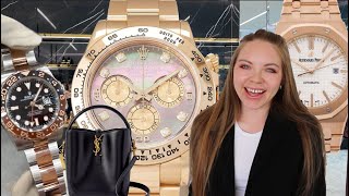 LUXURY SHOPPING VLOG Bags Shoes RTW & Jewelry + Watches Rolex Audemars Piguet Patek Philippe Cartier