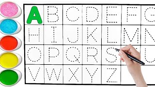 🌈Alphabet, ABC Song, A To Z |💖 Kids Rhymes | ✏️Writing Along Dotted Lines For Toddlers | ABC Tracing