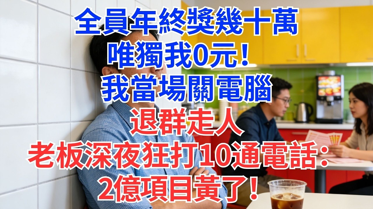 年終獎全員有，唯獨我0元！我秒退所有群組離職…老闆深夜崩潰來電：「2億專案黃了！」#為人處世#生活經驗#情感故事#职场
