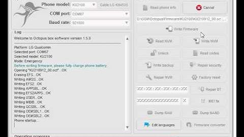 KU2100 - Write firmware and Unlock by Octopus box