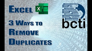 Microsoft Excel - 3 Ways to Remove Duplicates