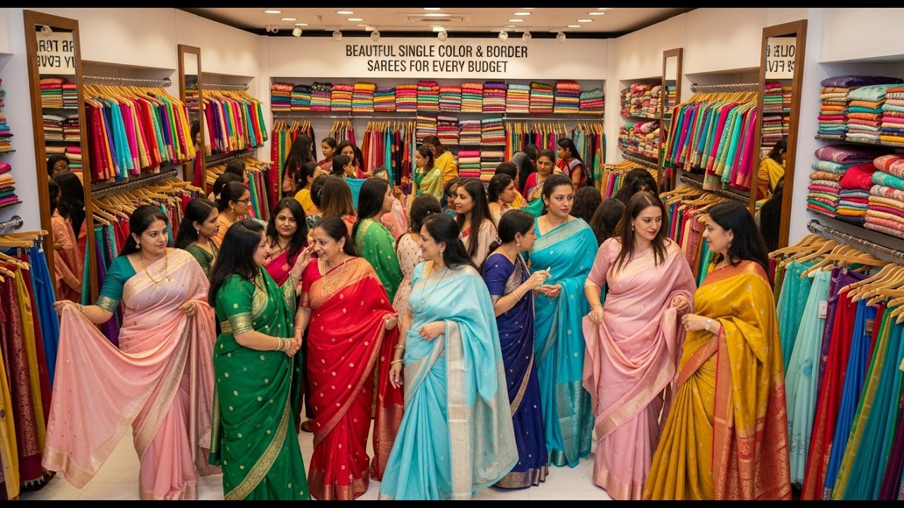 कल्याण साडी मार्केट: 💃 बजेटमध्ये मिळणाऱ्या सुंदर सिंगल कलर व काठपदर साड्या | Shagun Textile Market