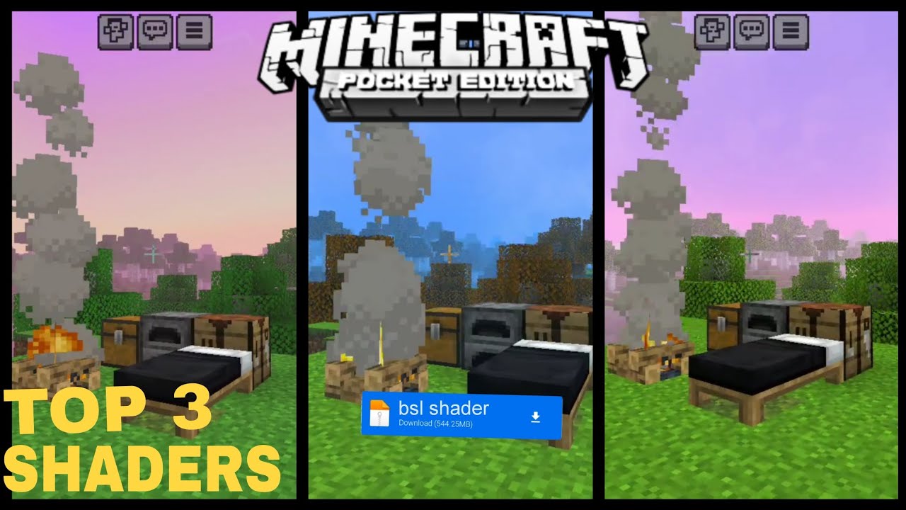 😳 Top 5 Best Shaders For Minecraft PE (1.20+) || Render Dragon Shader ...