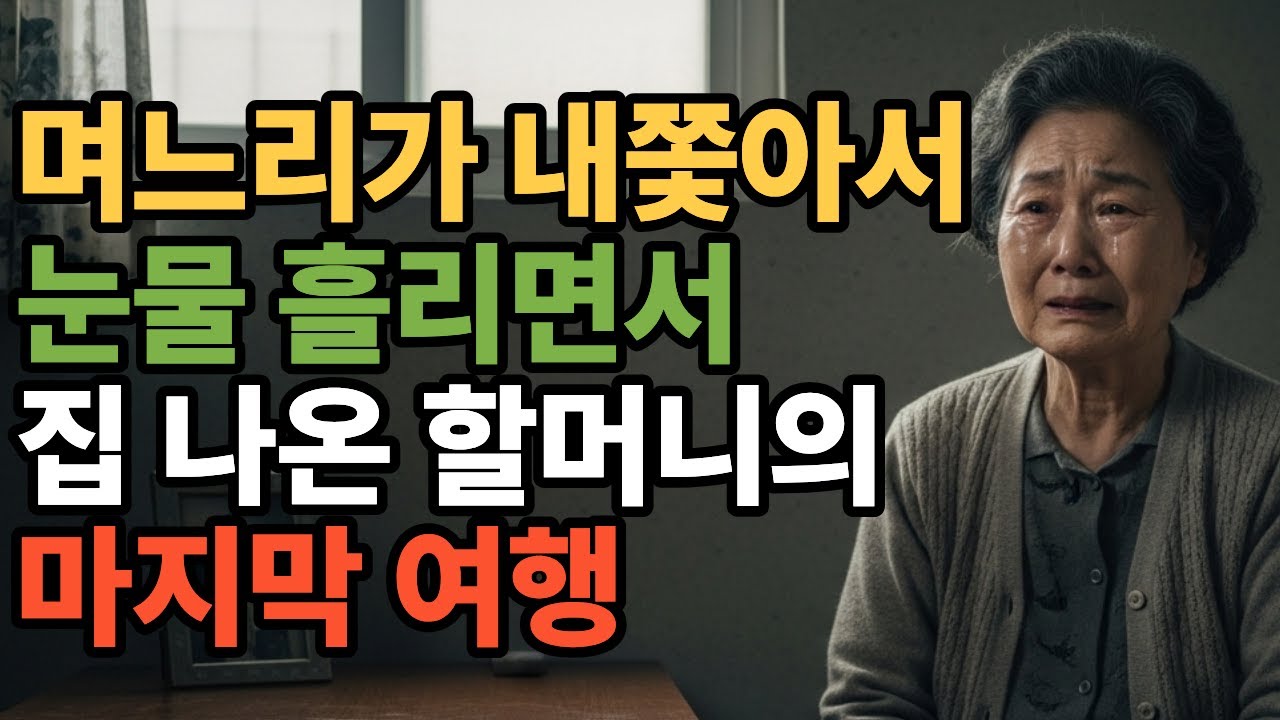 며느리가 내쫓아서 눈물 흘리면서 집 나온 할머니의 마지막 여행