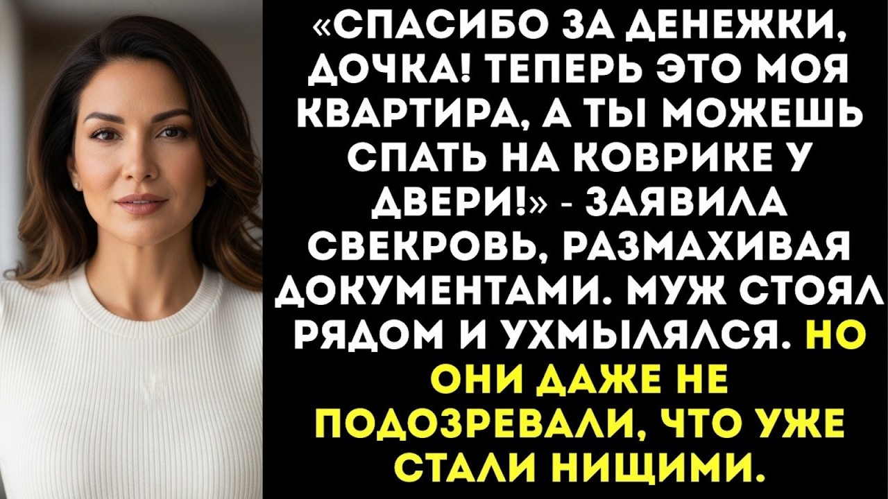 Муж взял мои 5 миллионов на квартиру, но оформил её на свекровь. «Теперь ты тут никто!»