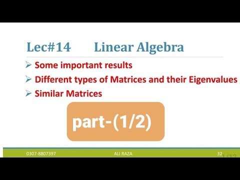 Linear algebra lec#14(1/2) Eigenvalues (reasults) - YouTube