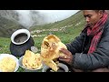 organic breakfast in the himalayan pastureland || pastoral life || shepherd ||