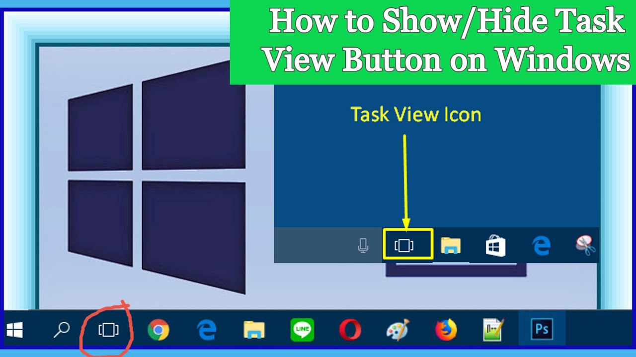 How to Show or Hide Task View Button on Windows 10 - YouTube