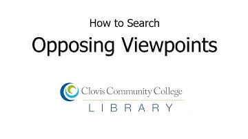 Opposing Viewpoints Searching Tutorial