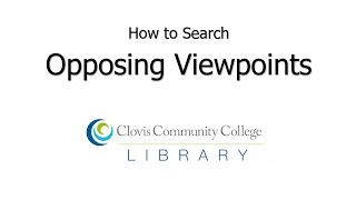 Opposing Viewpoints Searching Tutorial