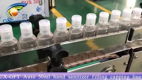 CX-GFT 50ml hand sanitizer filling capping labeling machine,alcohol hand gel filling line