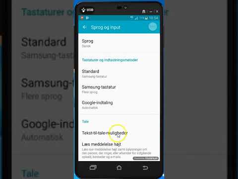 Android - generelle indstillinger for oplæsning og diktering