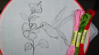 Very beautiful bird and flower embroidery designs | simple hand embroidery designs