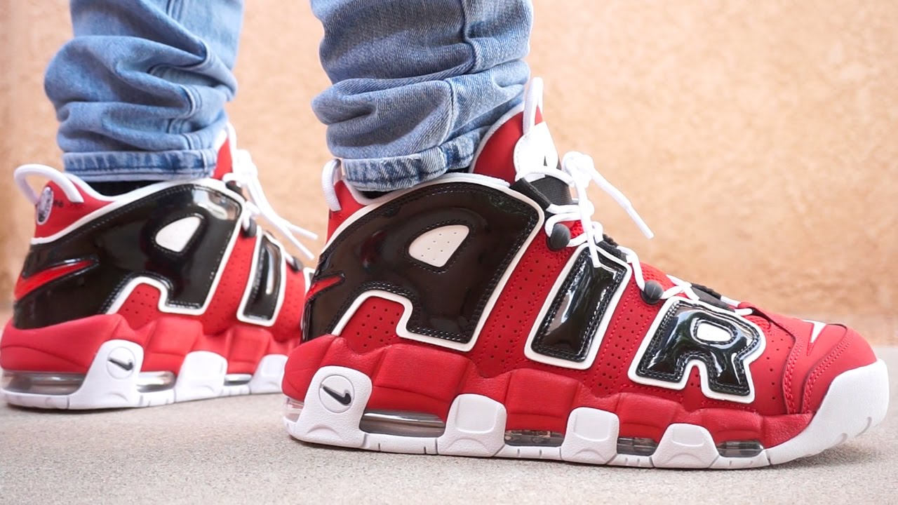 nike air more uptempo on feet