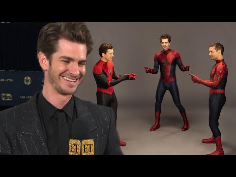 Andrew Garfield REVEALS Backstory to 'Spider-man' Trio's Meme Pic (Exclusive) - Entertainment Tonight