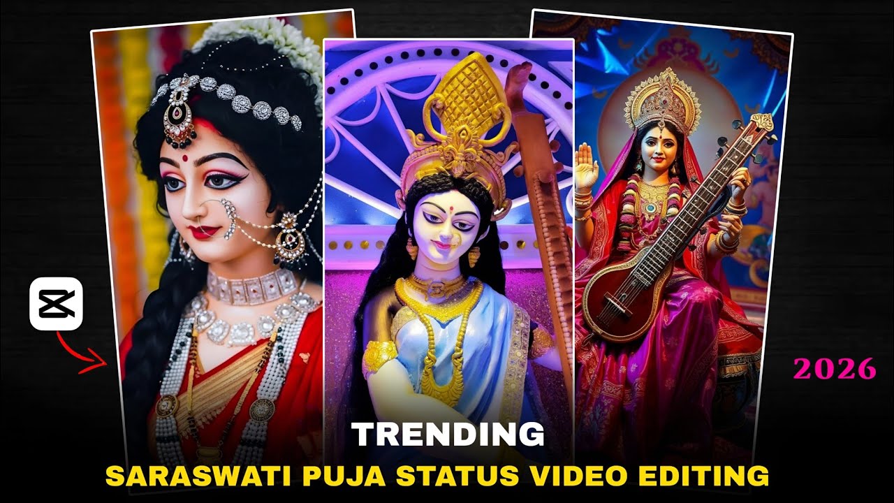 Saraswati puja 2026 status video editing | Capcut photo beat sync tutorial | Saraswati ji reels edit