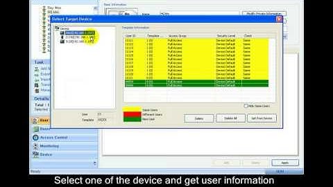 Transferring user information to device 1