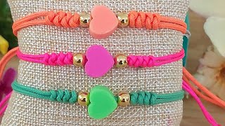 PULSERAS DE HILO REGALO AMISTAD | PAREJAS | FACILES DE HACER /BRACELETS .