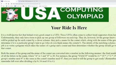 USACO-"ded" Training Problem 1.2.1: Your Ride is Here