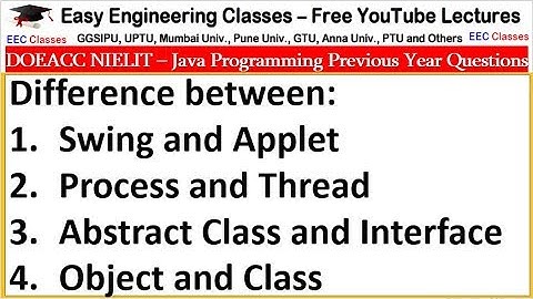Important Differences in Java for Interview, Viva Preparation - DOEACC NIELIT , Interview Tips
