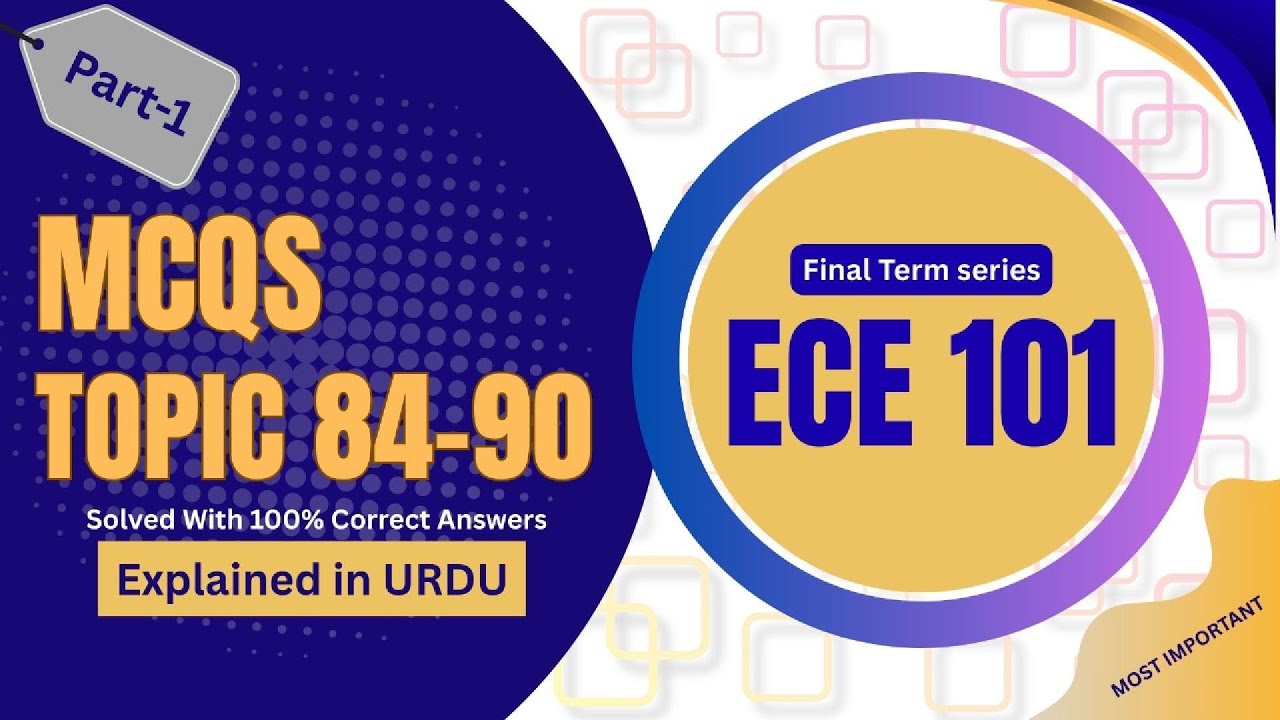 ECE101 Final Term MCQs | Topic 84–90 | Important MCQs | Explained in Urdu \ Hindi